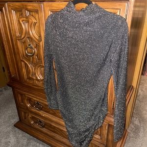 Shein sheer black sparkly dress